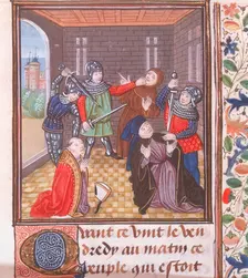 The murder of the Archbishop of Canterbury, London, c1460-c1480. Creator: Unknown