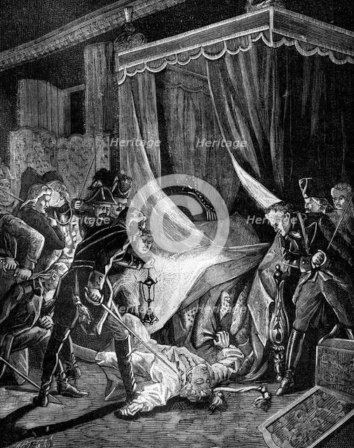 The murder of Tsar Paul I of Russia, March 1801 (1882-1884). Artist: Unknown