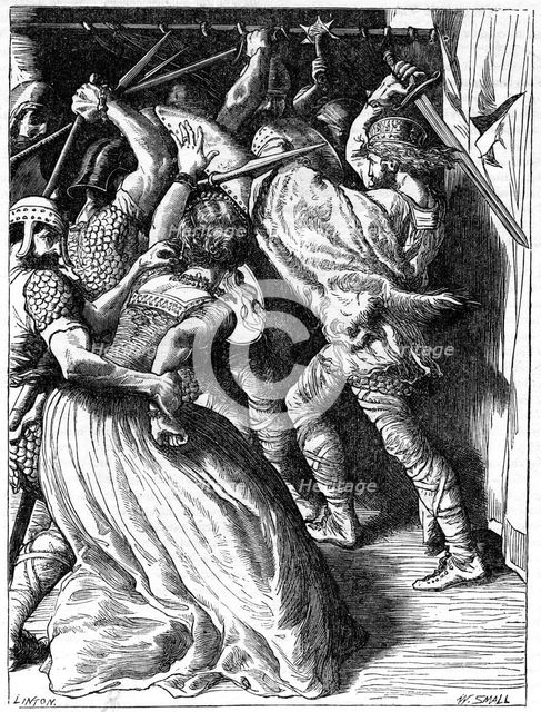 The Murder of Cenulph (d821), King of Mercia, 19th century. Creator: W Small.