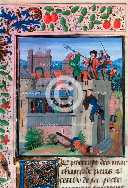 The murder of Etienne Marcel, 1358, (mid-15th century). Artist: Loyset Liedet