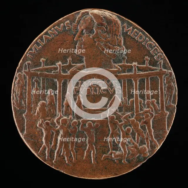 The Murder of Giuliano I de' Medici (The Pazzi Conspiracy Medal) [reverse], 1478. Creator: Bertoldo di Giovanni.
