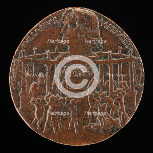 The Murder of Giuliano I de' Medici (The Pazzi Conspiracy Medal) [reverse], 1478. Creator: Bertoldo di Giovanni.