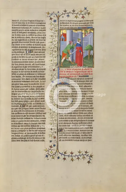The Murder of King Servius by His Son-in-law; Des cas des nobles hommes et femmes, about 1413-1415. Creators: Boucicaut Master, Workshop of the Boucicaut Master.