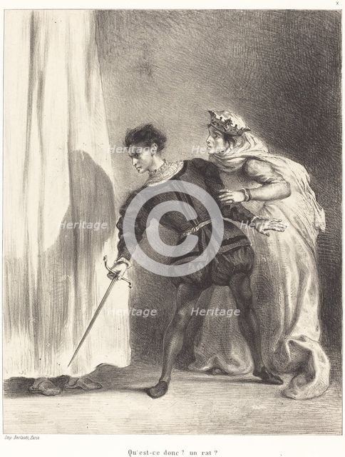 The Murder of Polonius (Act III, Scene IV), 1834/1843. Creator: Eugene Delacroix.