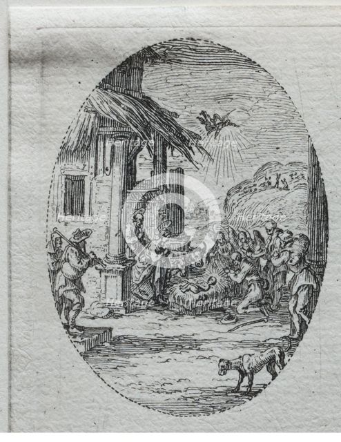 The Mysteries of the Passion: The Adoration of the Shepherds. Creator: Jacques Callot (French, 1592-1635).
