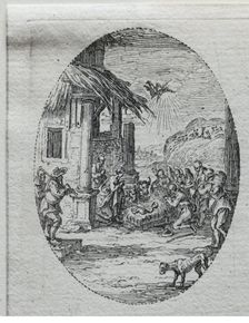 The Mysteries of the Passion: The Adoration of the Shepherds. Creator: Jacques Callot (French, 1592-1635)