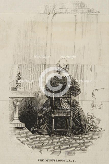 The Mysterious Lady, at the Egyptian Hall, 1845. Creator: Unknown.