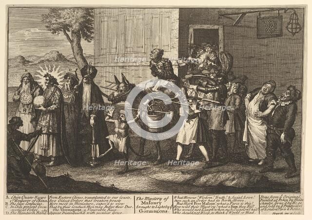 The Mystery of Masonry Brought to Light by the Go..., [first published December 1724] later reissue. Creator: William Hogarth.