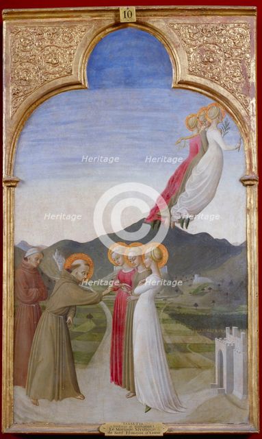 The Mystical Marriage Of St. Francis Of Assisi, 1444. Artist: Sassetta (1392-1450)