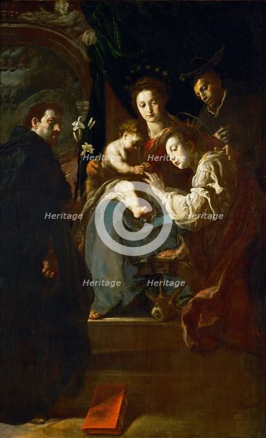 The Mystical Marriage of Saint Catherine with Saints Dominic and Peter Martyr.