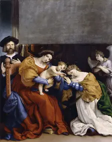 The Mystical Marriage of Saint Catherine with the Donor Niccolò Bonghi, 1523. Creator: Lotto, Lorenzo (1480-1556)