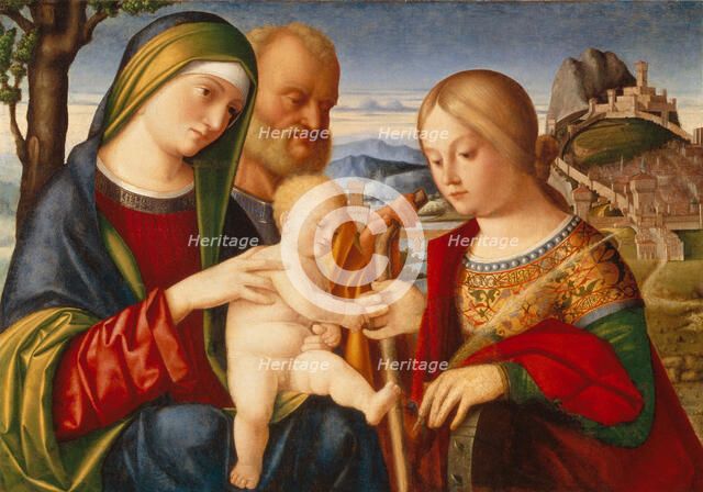 The Mystical Marriage of Saint Catherine. Artist: Santacroce, Francesco di Bernardo de Vecchi (1505-1545)