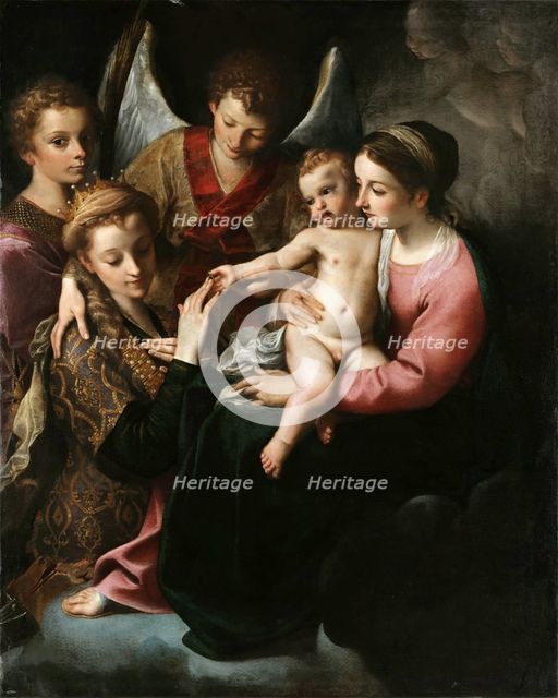 The Mystical Marriage of Saint Catherine, ca 1585. Creator: Carracci, Annibale (1560-1609).