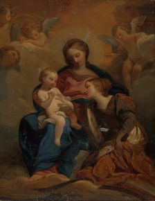 The Mystical Marriage of Saint Catherine, copy, 1850. Creator: Nils Jakob Blommer