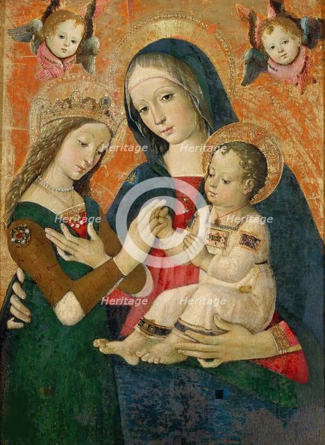 The Mystical Marriage of Saint Catherine. Creator: Pinturicchio, Bernardino (1454-1513).