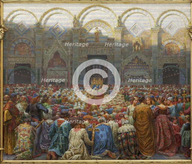 The Mystical Wedding between the Bishop and the Abbess of Pistoia. Artist: Zahrtmann, Kristian (1843-1917)