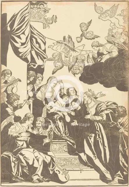 The Mystic Marriage of Saint Catherine, 1740. Creator: John Baptist Jackson.