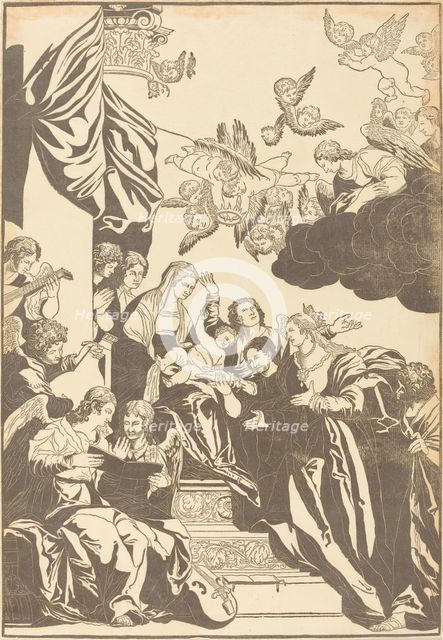 The Mystic Marriage of Saint Catherine, 1740. Creator: John Baptist Jackson.