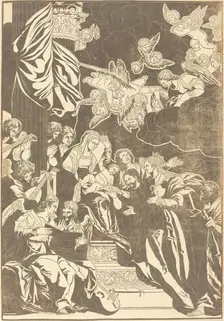 The Mystic Marriage of Saint Catherine, 1740. Creator: John Baptist Jackson