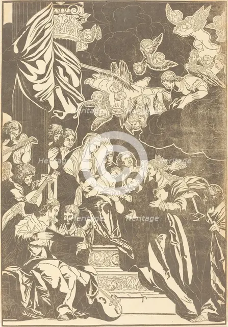 The Mystic Marriage of Saint Catherine, 1740. Creator: John Baptist Jackson.