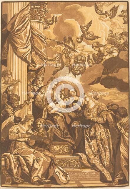 The Mystic Marriage of Saint Catherine, 1740. Creator: John Baptist Jackson.