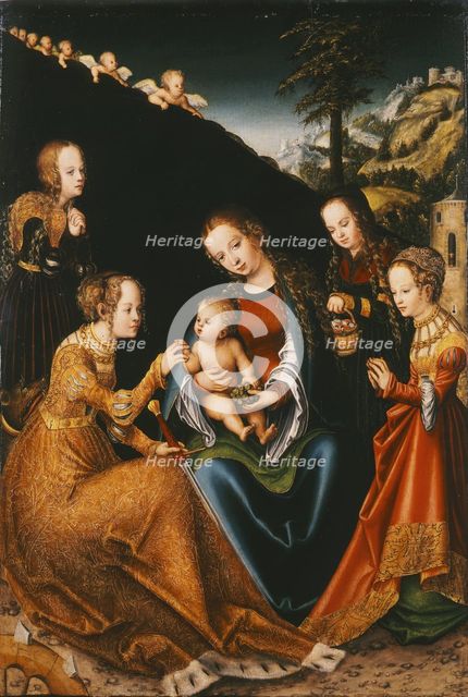 The Mystic Marriage of Saint Catherine of Alexandria with Saints Dorothy, Margaret and Barbara, ca 1