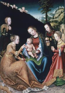 The Mystic Marriage of St Catherine 1516-1518. Artist: Lucas Cranach the Elder