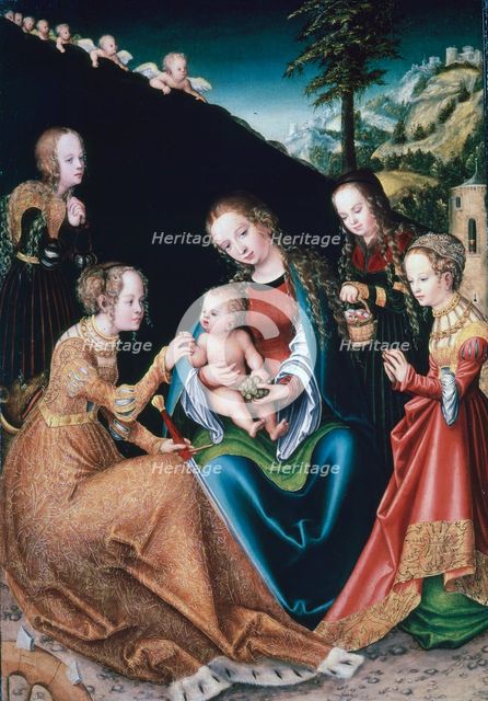 'The Mystic Marriage of St Catherine', 1516-1518. Artist: Lucas Cranach the Elder