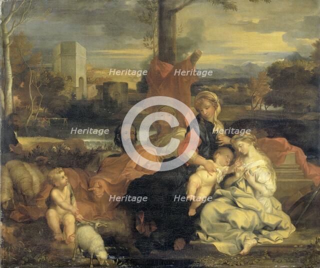 The Mystic Marriage of St Catherine, 1650-1720. Creator: Follower of Sébastien Bourdon.