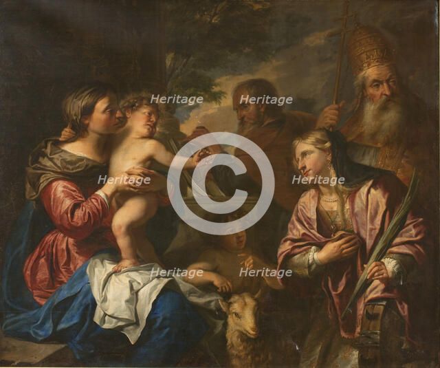 The Mystic Marriage of St Catherine, 1639-1677. Creator: Pieter Thijs.