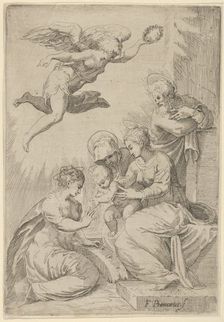 The Mystic Marriage of St. Catherine, 16th century. Creator: After Marco Angolo del Moro