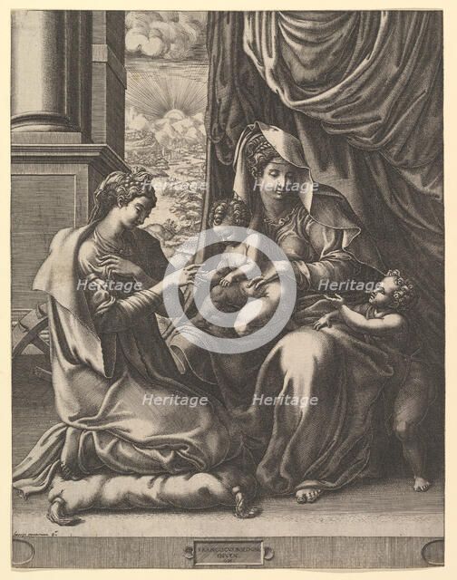 The Mystic Marriage of St. Catherine, ca. 1555-56. Creator: Giorgio Ghisi.