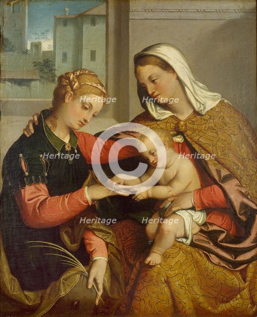 The Mystic Marriage of St Catherine, c1550. Artist: Giovanni Battista Moroni.
