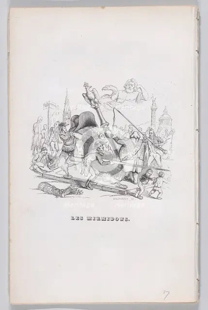 The Myrmidons from The Complete Works of Béranger, 1836. Creator: Henry Isidore Chevauchet.