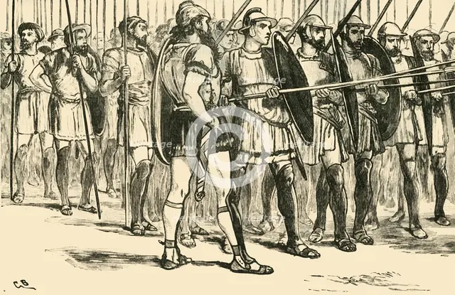 'The Macedonian Phalanx', 1890.   Creator: Unknown.