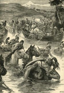The Macedonians Crossing the Jaxartes 1890. Creator: Unknown