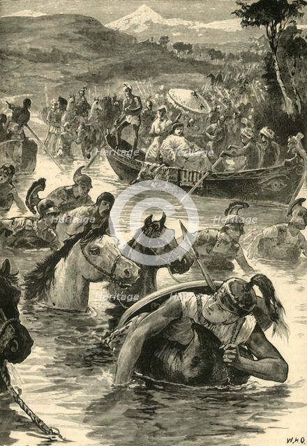 'The Macedonians Crossing the Jaxartes', 1890.   Creator: Unknown.
