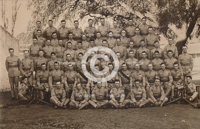 The Machine Gun Platoon of the First Battalion, The Queen's Own Royal West Kent Regiment. Poona, Ind Artist: Unknown