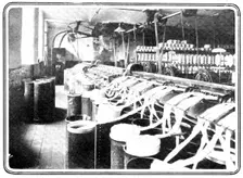 The machines, driven by electricity, that reduce the thickness of the slivers of cotton..., 1909. Creator: Unknown