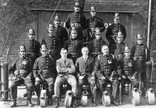 The Mackintosh works fire brigade, Mackintosh factory, Halifax, West Yorkshire, 1911