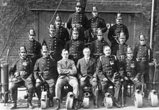 The Mackintosh works fire brigade, Mackintosh factory, Halifax, West Yorkshire, 1911