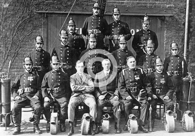 The Mackintosh works fire brigade, Mackintosh factory, Halifax, West Yorkshire, 1911. Artist: Unknown