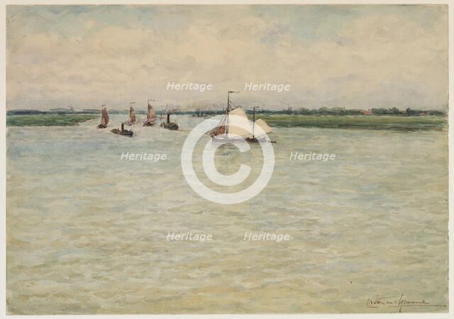 The Maas off Dordrecht (recto), c1860-1920. Creator: Carel Nicolaas Storm.
