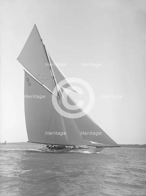 The magnificent 15 Metre sailing yacht 'Jeano', 1911. Creator: Kirk & Sons of Cowes.