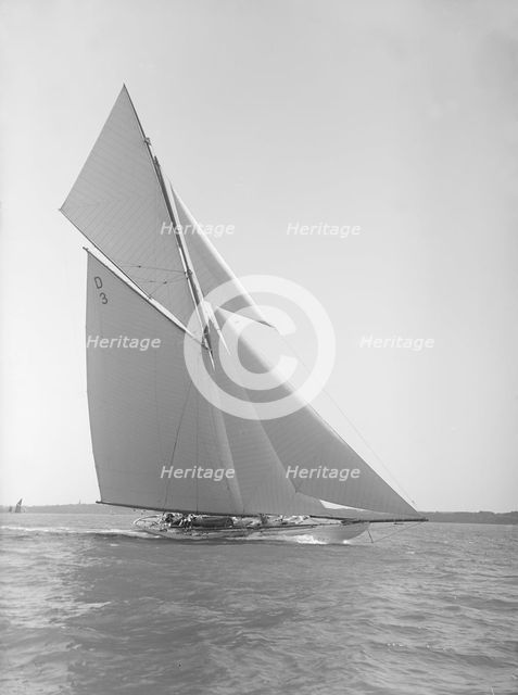 The magnificent 15 Metre sailing yacht 'Jeano', 1911. Creator: Kirk & Sons of Cowes.