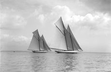 The magnificent schooners 'Germania' and 'Waterwitch', 1911. Creator: Kirk & Sons of Cowes.