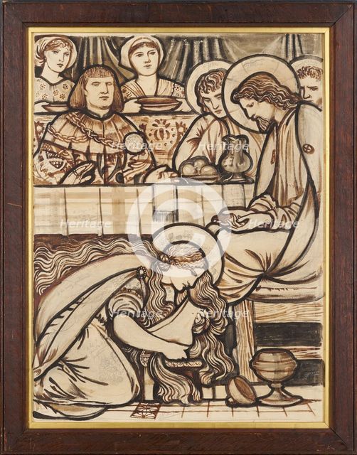 The Magdalen anointing Christ's Feet, 1863. Creator: Sir Edward Coley Burne-Jones.