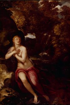 The Magdalene in the Wilderness, 16th century. Creator: Jacopo Tintoretto