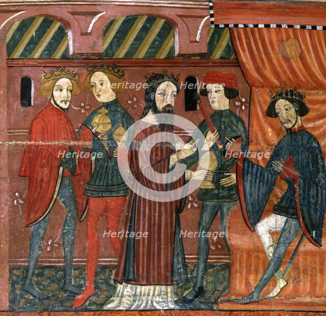  'The Magi before Herod', detail of the work 'The Frontal of the Mother of God', tempera on wood …