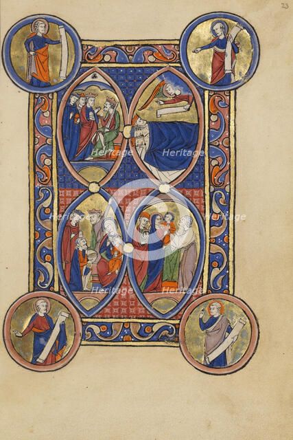 The Magi Before Herod; The Adoration of the Magi; The Dream of the Magi, about 1250-1260. Creator: Unknown.